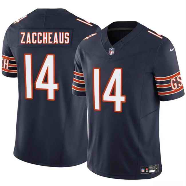 Men's Chicago Bears #14 Olamide Zaccheaus Navy 2025 F.U.S.E. Vapor Stitched Football Jersey